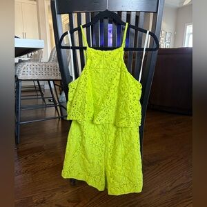 Lilly Pulitzer Neon Green/Yellow Lace Romper